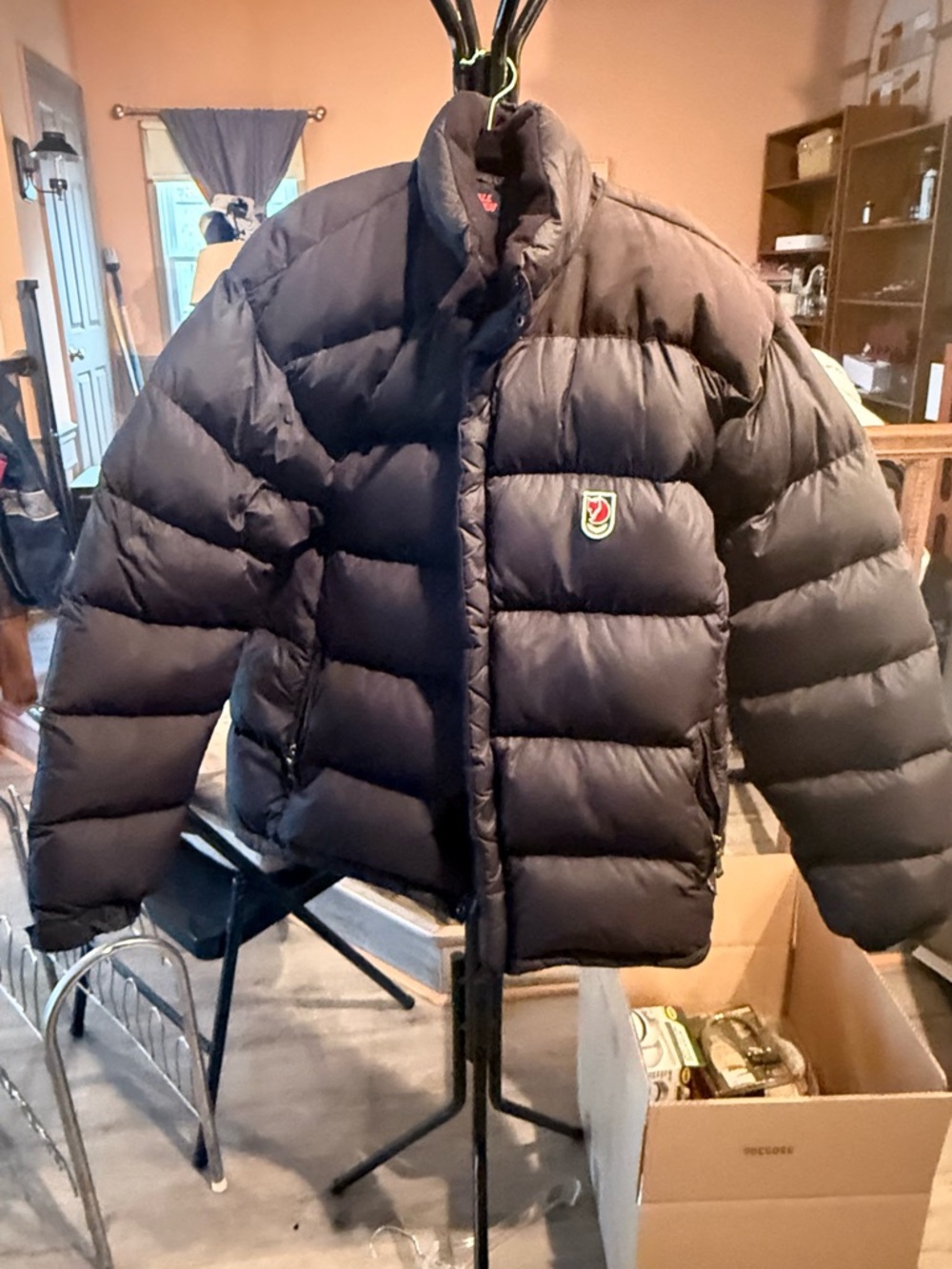 Fjällräven Navy Puffer Jacket with Patch